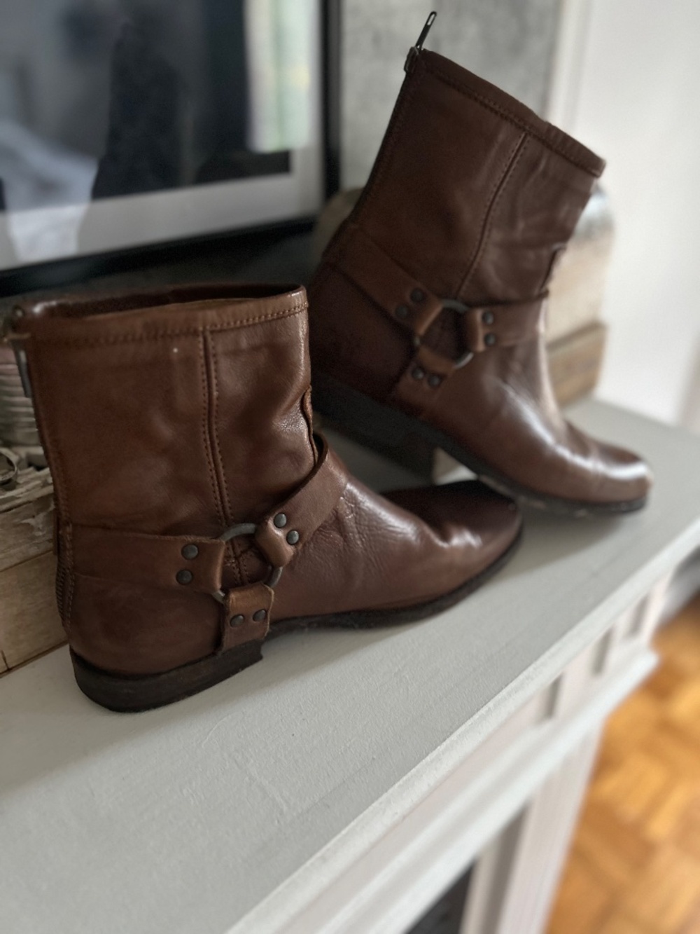 Brown FRYE LEATHER boots 10